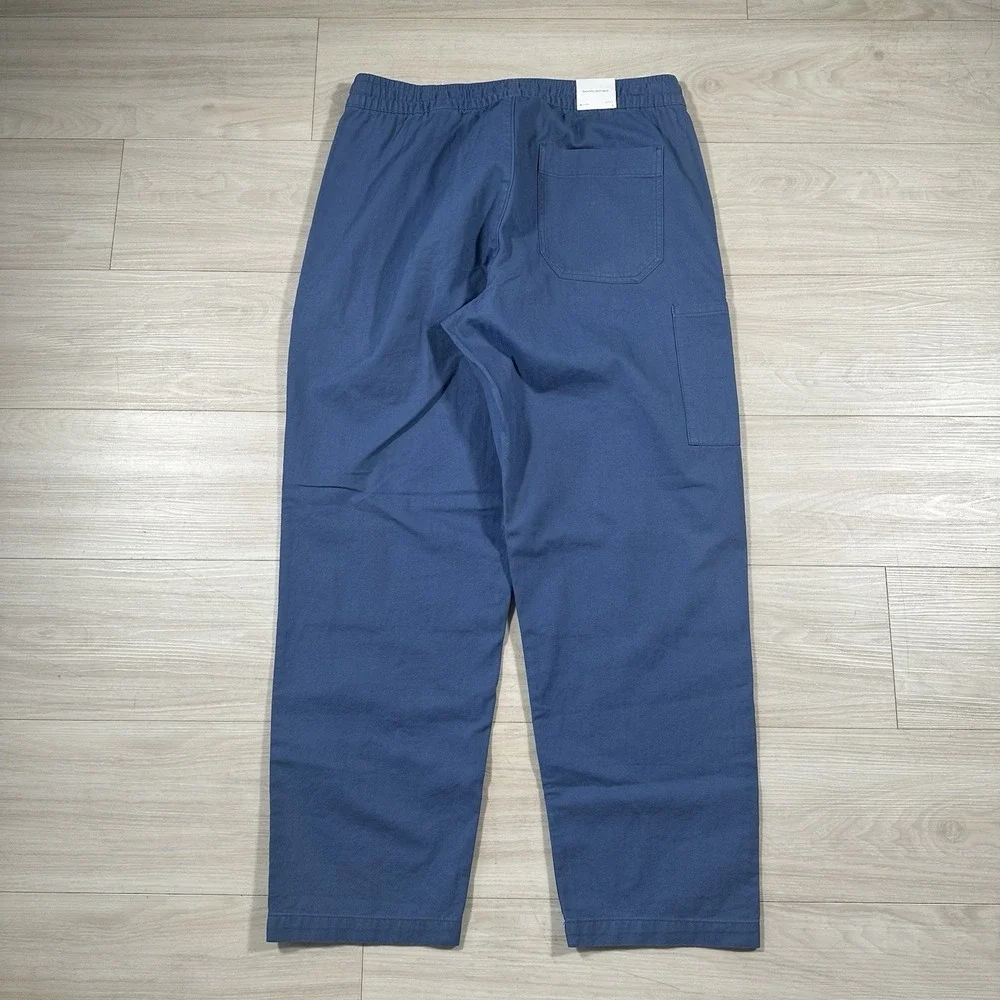 Banana Republic Herringbone Cotton Utility Pants Blue Gray Size Men's 33x30 NWT